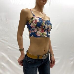 STREETWEAR Society crop top floral festival spaghetti straps size S woman’s